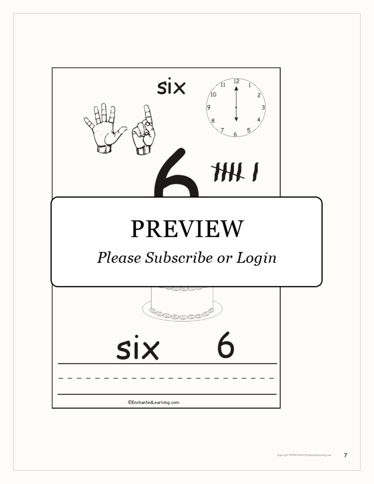 Numbers Book interactive printout page 7
