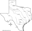outline map, rivers of Texas